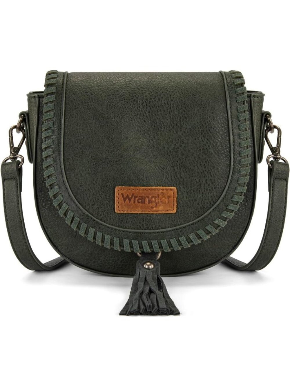 Boho Crossbody Flap Bag - Small Embossed Braid Handbag with Tassel for Women